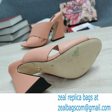 Dolce  &  Gabbana Heel 11cm Mules Calfskin Nude Pink with Geometric Heel 2022